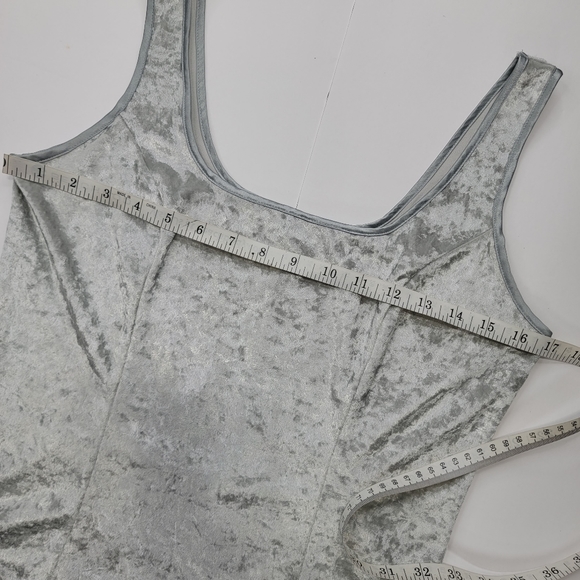 Victoria's Secret Vintage Velvet Crushed Tank Top Gray Medium Classic - Picture 6 of 8